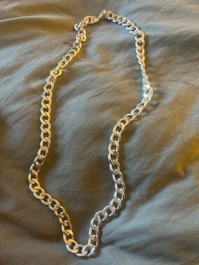 Chunky Cuban Silver 925 Chain Necklace